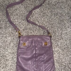 Purple Leather Crossbody Bag